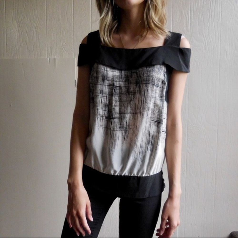 Maeve black off white silk to sz 2